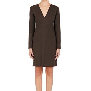 Theory Tonea Brown Jersey Flannel Long Sleeve Sheath Mini Dress - 2